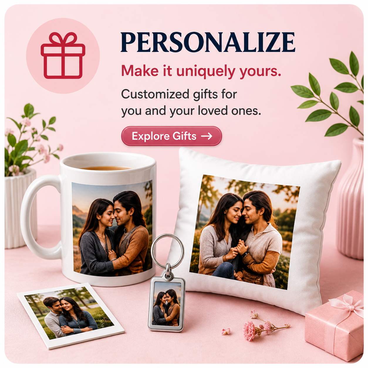 The Printr personalized photo gifts including mugs and cushions